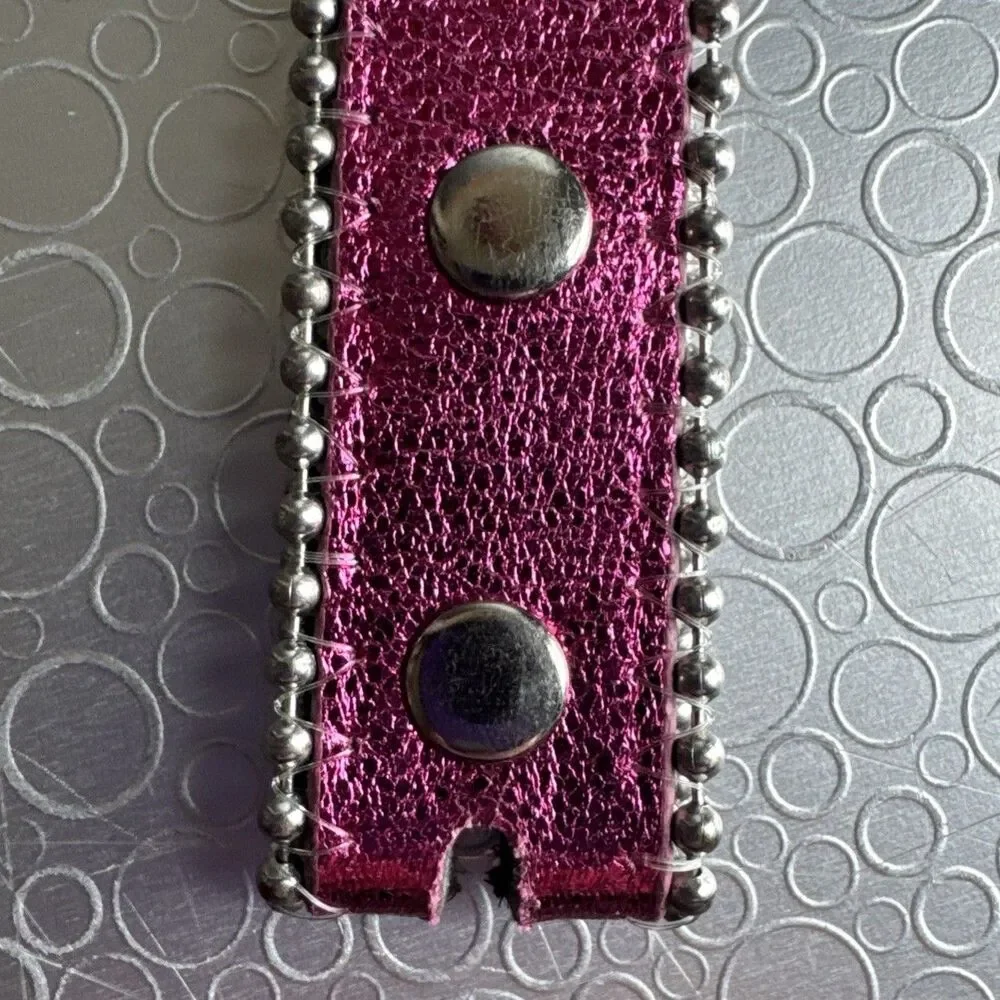 Girls Pink Bling Heart Belt Sz 7 8 M Rhinestone Embellished Strap ONLY No Buckle
